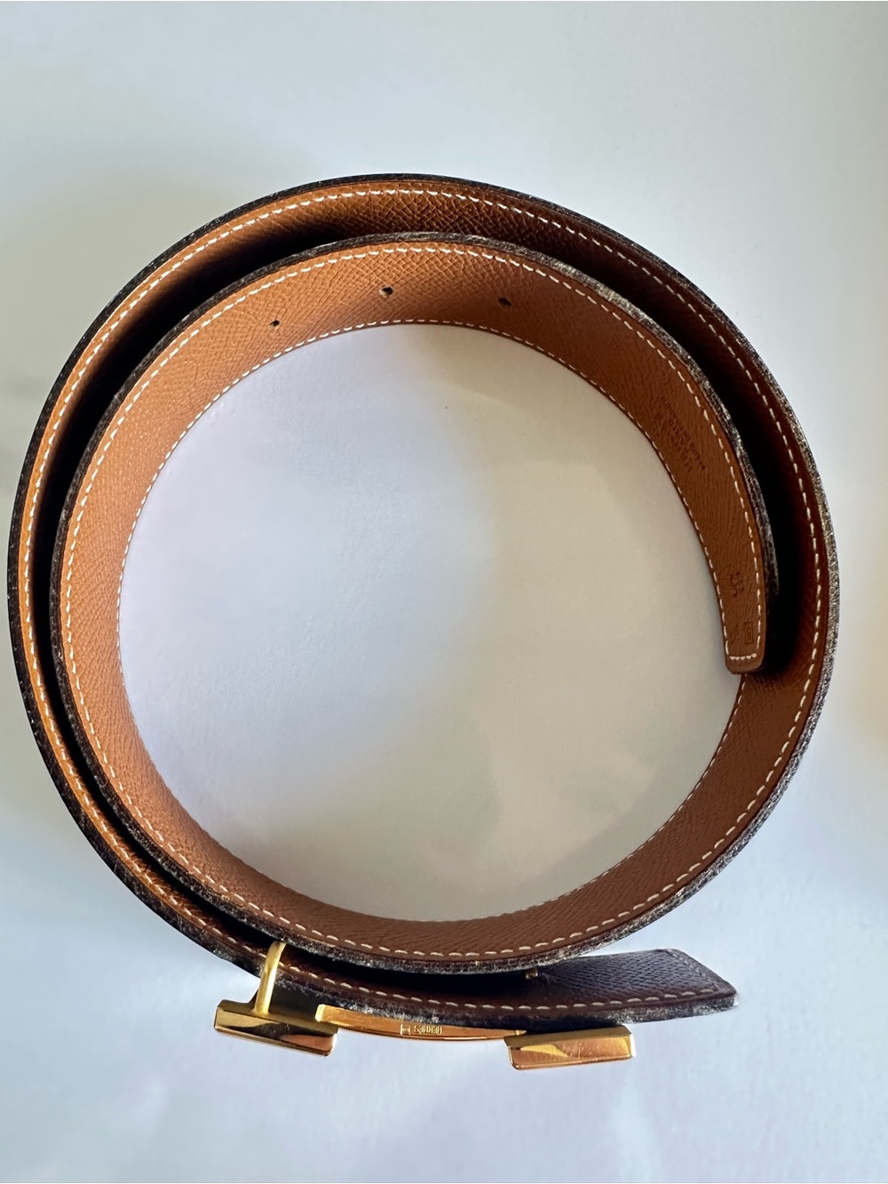 Hermès Constance H Belt 32mm Reversible Black Gold Size 65 Vintage - Picture 3 of 16